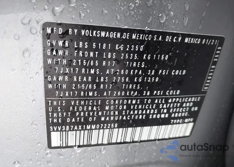 2021 Volkswagen Tiguan 2.0T Se/2.0T Se R-Line Black/2.0T Sel from USA, damaged, VIN 3VV3B7AX1MM072258